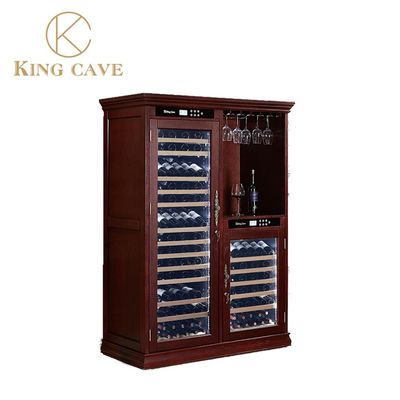 Buen precio Refrigerador de vino de madera de alta gama con temperatura ajustable y puerta aislante al vacío en línea