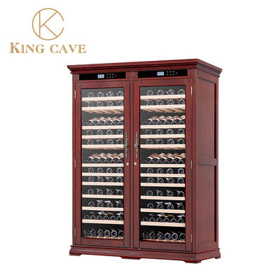 Buen precio Pantalla de temperatura LED Super Gran Espacio Hojo de vino Frío de madera Gabinete de vino independiente en línea