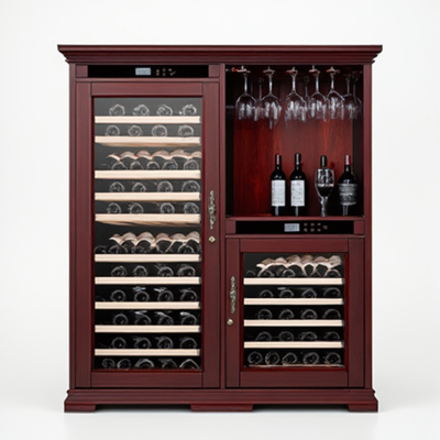 Metal Shelving Wine Cooler Cabinet with 286 Lbs Capacity and Locking Door