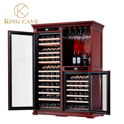 Buen precio Refrigerador de vino eléctrico gabinete Refrigerador de vino de madera Humedad de 50 a 80% en línea