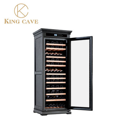 Buen precio Cabinet de refrigeración de vino de madera negra a prueba de humedad hecho a medida en línea