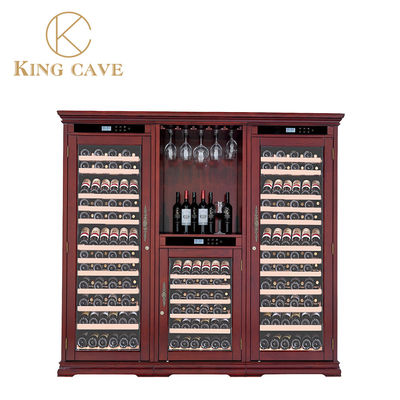 Buen precio Cabinet de cristal de madera para el refrigerador de vino con protección UV 3 años de garantía en línea