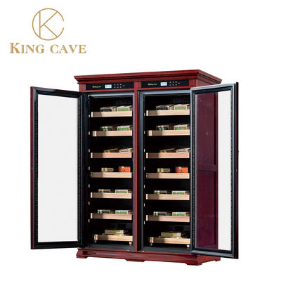 Buen precio Display de cigarrillos eléctricos de lujo de madera refrigerador de humidor gabinete con zona doble en línea