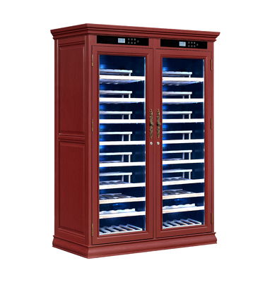 Buen precio Gabinete de bodega de vino de cocina de doble zona con control táctil y puerta de vidrio con cerradura en línea