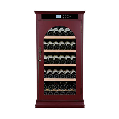 Buen precio Control de temperatura digital inteligente Gabinete de refrigeración de vino de madera con 6 estanterías y construcción de madera premium en línea