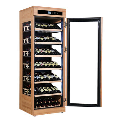 Buen precio Diseño elegante Refrigerador de vino de cocina de madera sólida con capacidad de 60 botellas en línea