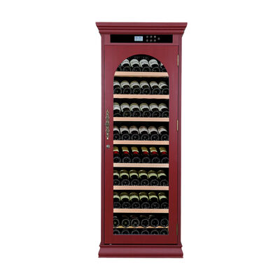 Buen precio Luxury Burgundy Solid Wood Wine Cooler Cabinet con panel de control digital y control táctil en línea