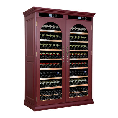 Buen precio Cooler de vino de cocina de madera sólida de borgoña con panel de control digital inteligente en línea