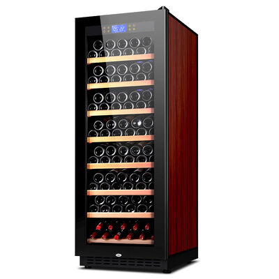 Buen precio Gabinete de refrigeración de vino de madera independiente con control táctil digital y estantes ajustables en línea