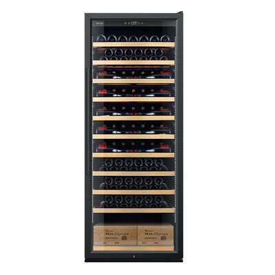 Buen precio Cabinet de refrigeración de vino con control de temperatura digital inteligente con puerta de vidrio de doble cristal y capacidad de 120 botellas en línea