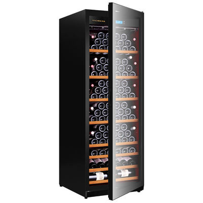 Buen precio Gabinete de refrigeración de vino de gran capacidad con panel de control táctil digital y puerta de vidrio templado resistente a los rayos UV en línea