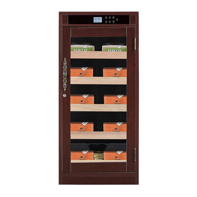 Buen precio Armario de humidor de cigarro eléctrico de marco de madera de lujo con enfriamiento termoeléctrico y control táctil digital inteligente en línea