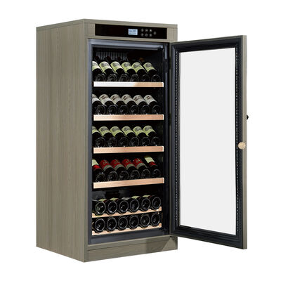 Buen precio Cabinet de refrigeración de vino de madera ligera con control de temperatura digital y estantes ajustables en línea
