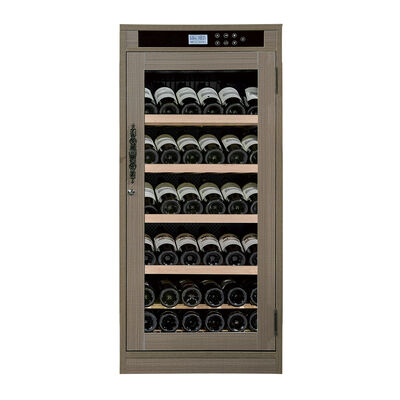 Buen precio Gabinete enfriador de vino de madera gris sofisticado con control de temperatura preciso y panel táctil digital en línea
