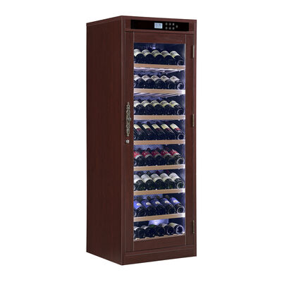 Buen precio Capacidad de almacenamiento espaciosa Refrigerador de vino de madera con puerta de vidrio cerrable y control de temperatura de precisión en línea