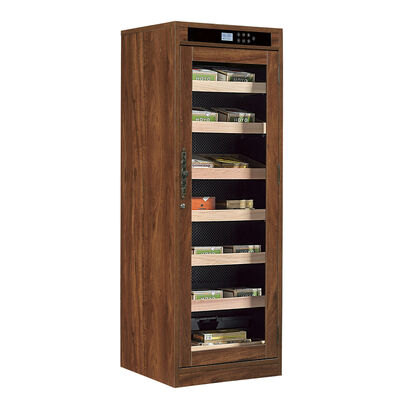 Buen precio Humidificador de refrigerador de cigarros de madera sólida con panel de control digital inteligente y estantes ajustables en línea