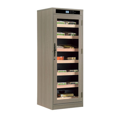 Buen precio Frescor de cigarro eléctrico de marco de madera con control de humedad constante y casillero seguro con puerta de vidrio en línea
