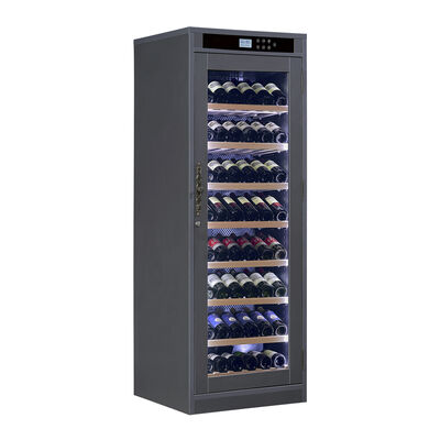 Buen precio Control de temperatura de precisión 48 botellas de capacidad de diseño bloqueable refrigerador de vino gabinete para el almacenamiento de vino en línea