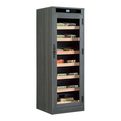 Buen precio Humidor de frío de cigarrillos de madera sólida de lujo con bandeja de humedad ajustable, termómetro incorporado y estante extraíble en línea