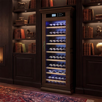 Buen precio Gabinete de enfriador de vino de madera maciza con control preciso de temperatura y humedad en línea