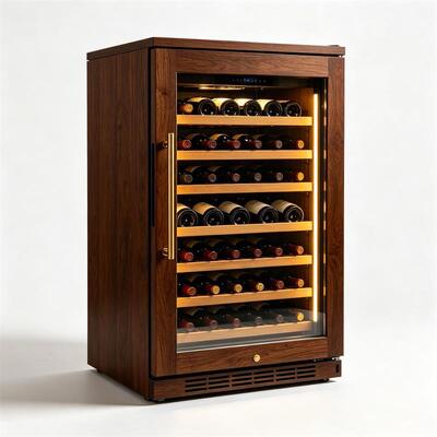 Buen precio Refrigerador independiente del vino de la temperatura constante del gabinete del refrigerador de vino de madera de la nuez en línea