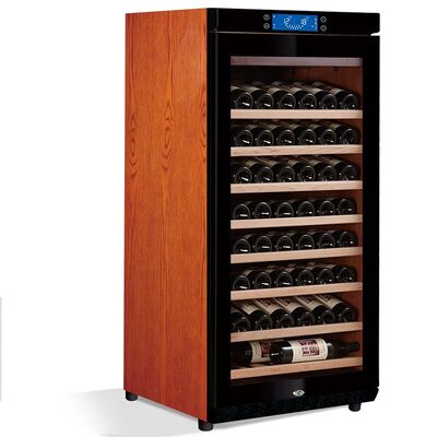 Buen precio Refrigerador de vinos de cocina independiente con gabinete de marco de madera en línea